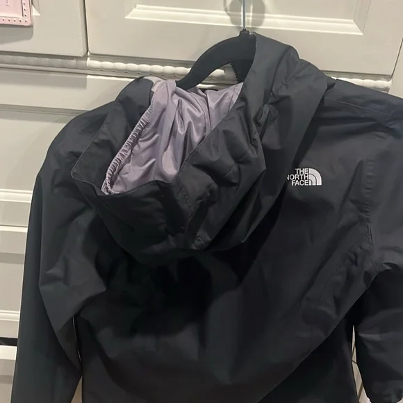 Black North Face rain coat